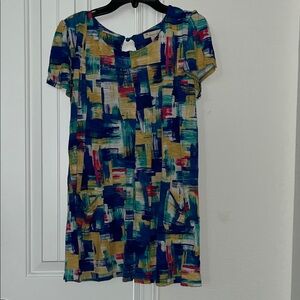 Forever 21 Colorful Abstract Print Top